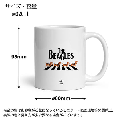 マグカップ 犬イラスト かわいい   BEAGLES ビーグル犬 横断歩道グラフィック ｜犬好きにおすすめの面白い犬グッズ プレゼントにも最適