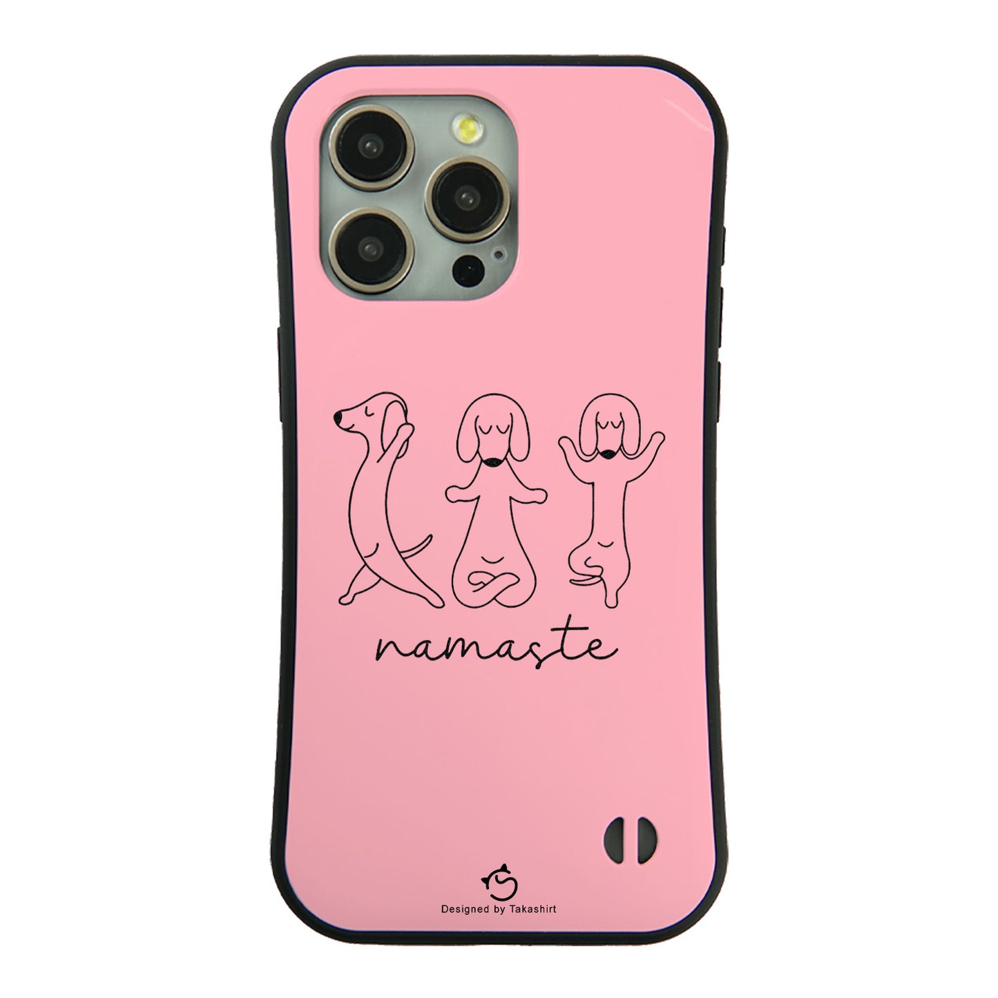 ケース いぬ 犬 イラスト  Namaste ダックスフンド ヨガケース iPhone8, SE2, SE3 ~ ケースiPhone17シリーズ