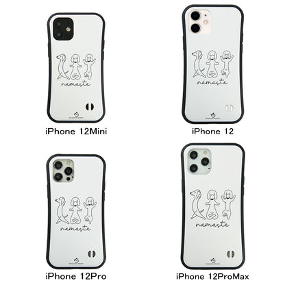 ケース いぬ 犬 イラスト  Namaste ダックスフンド ヨガケース iPhone8, SE2, SE3 ~ ケースiPhone17シリーズ