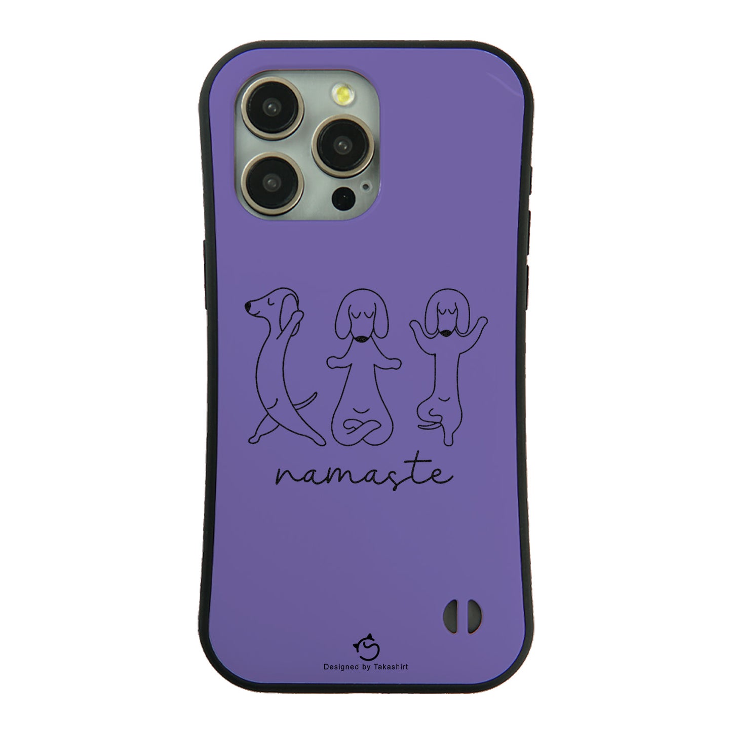 ケース いぬ 犬 イラスト  Namaste ダックスフンド ヨガケース iPhone8, SE2, SE3 ~ ケースiPhone17シリーズ