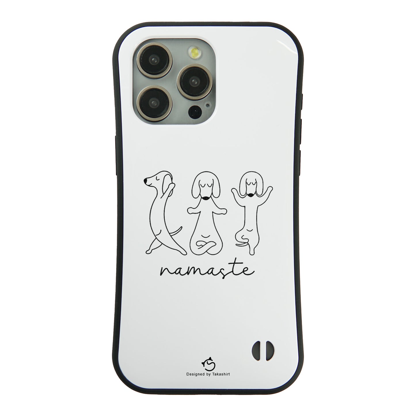 ケース いぬ 犬 イラスト  Namaste ダックスフンド ヨガケース iPhone8, SE2, SE3 ~ ケースiPhone17シリーズ
