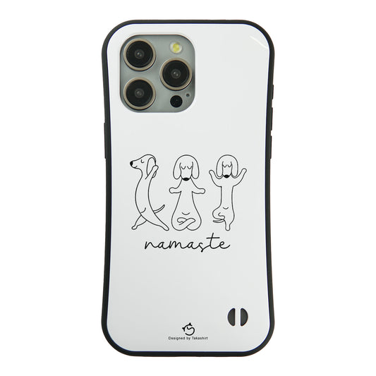 ケース いぬ 犬 イラスト  Namaste ダックスフンド ヨガケース iPhone8, SE2, SE3 ~ ケースiPhone17シリーズ