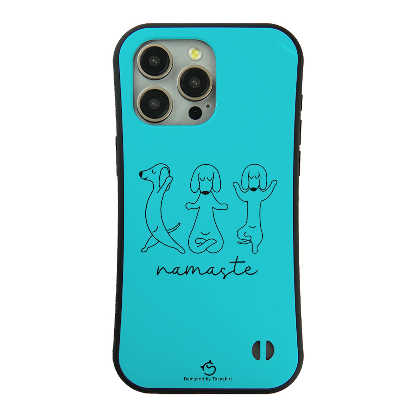 ケース いぬ 犬 イラスト  Namaste ダックスフンド ヨガケース iPhone8, SE2, SE3 ~ ケースiPhone17シリーズ
