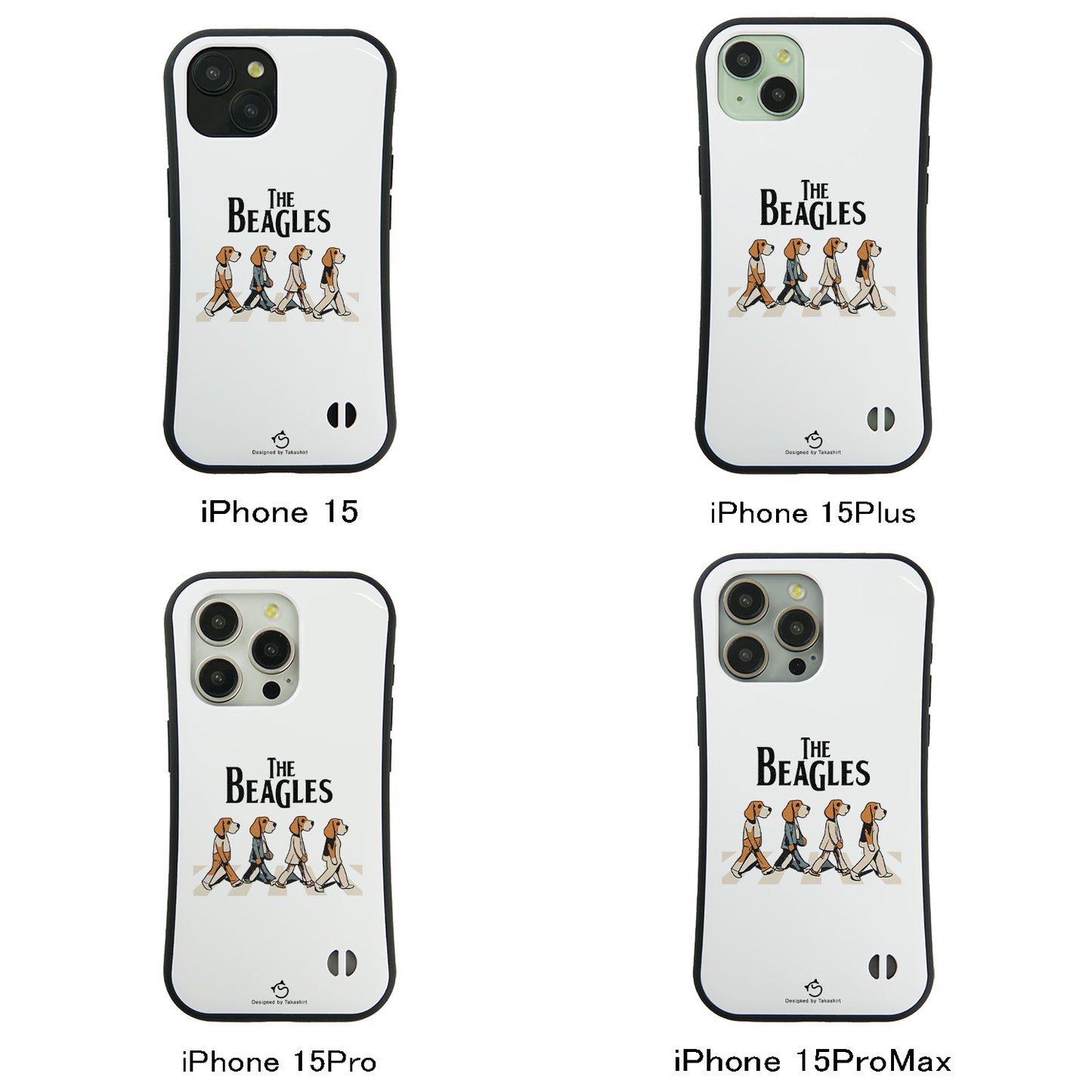 ケース いぬ 犬 イラスト   BEAGLES ビーグル犬 横断歩道グラフィックケース iPhone8, SE2, SE3 ~ ケースiPhone17シリーズ