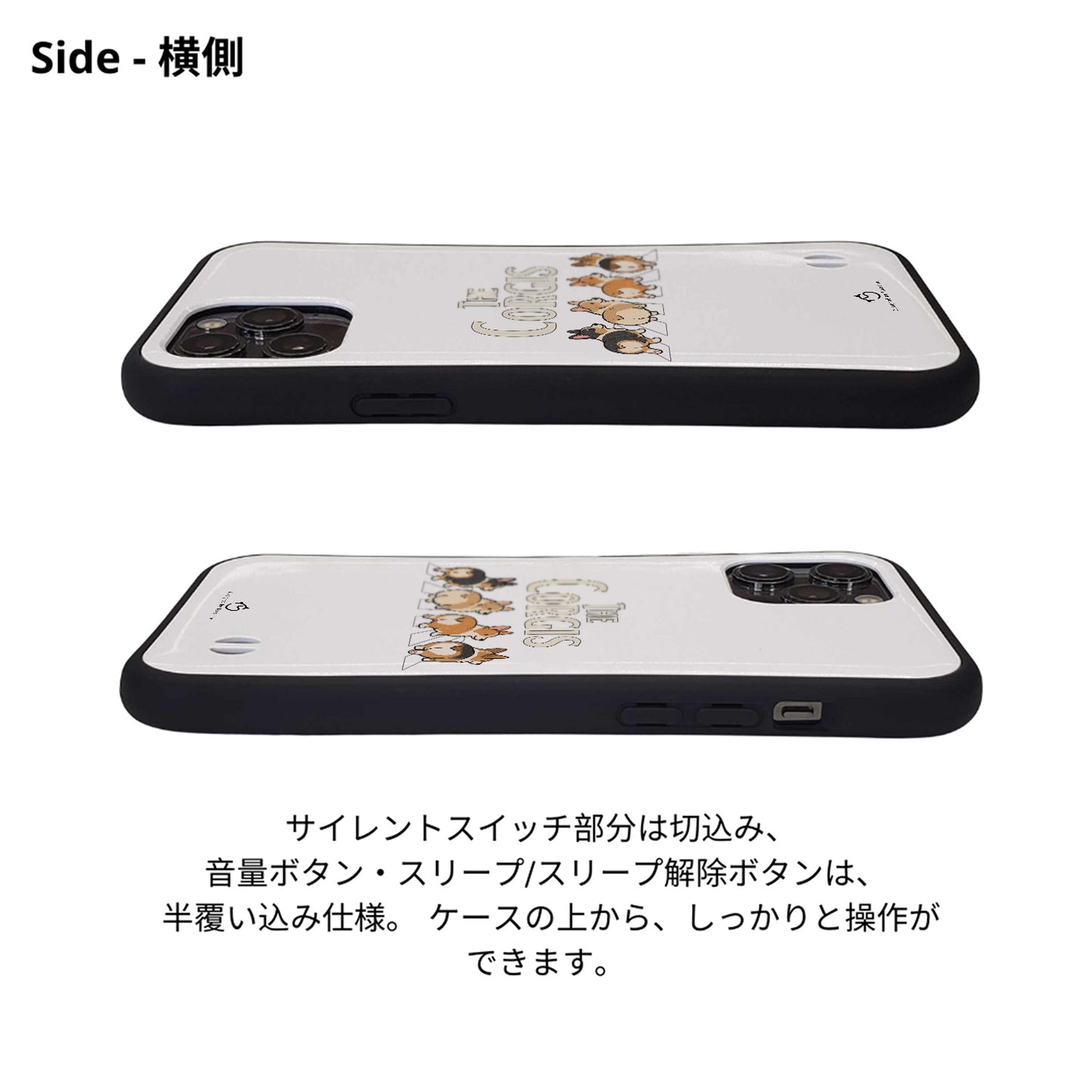 ケース いぬ 犬 イラスト  THE CORGISケース iPhone8, SE2, SE3 ~ ケースiPhone17シリーズ