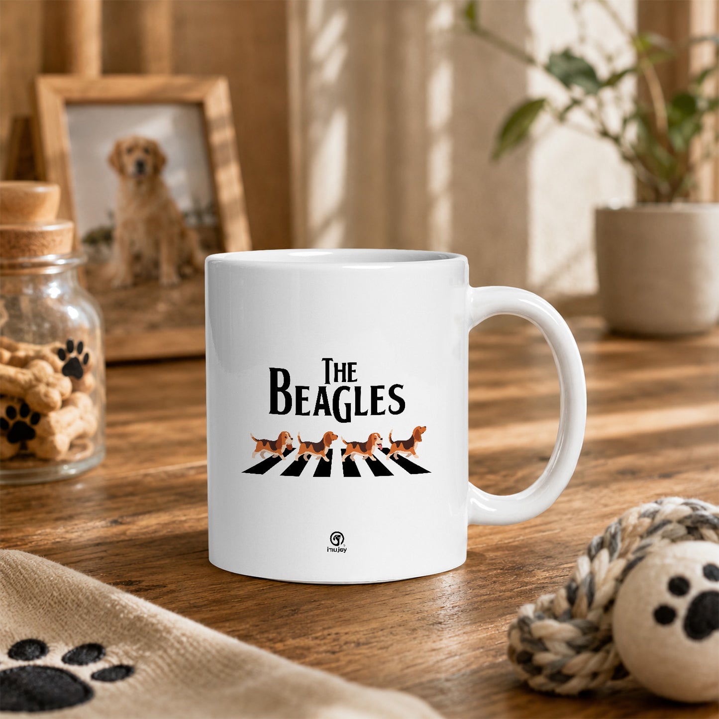 マグカップ 犬イラスト かわいい   BEAGLES ビーグル犬 横断歩道グラフィック ｜犬好きにおすすめの面白い犬グッズ プレゼントにも最適
