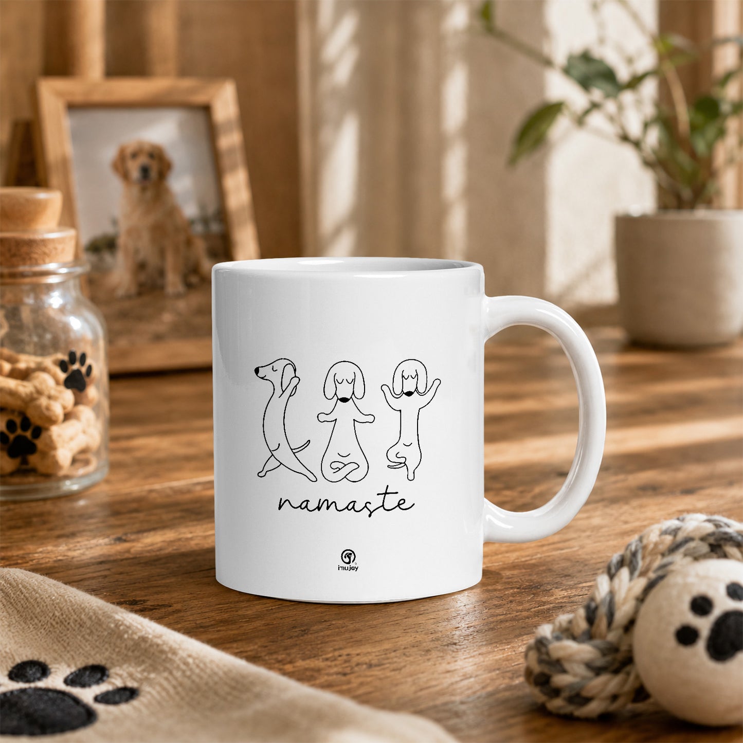 マグカップ 犬イラスト かわいい  Namaste ダックスフンド ヨガ ｜犬好きにおすすめの面白い犬グッズ プレゼントにも最適