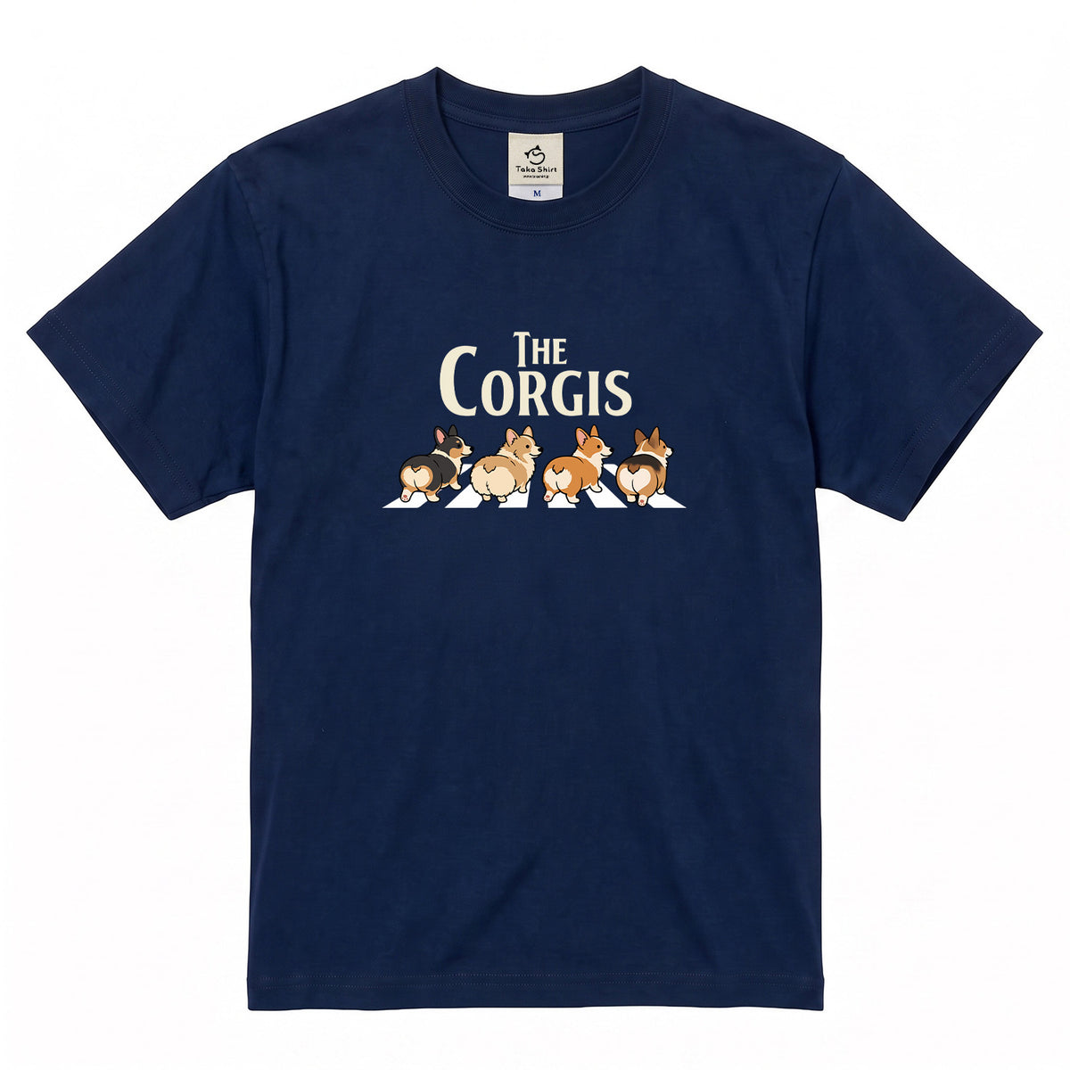 THE CORGIS | コーギー 横断歩道 ゆるかわパロディTシャツ【犬好き・愛犬家・ギフトに最適】
