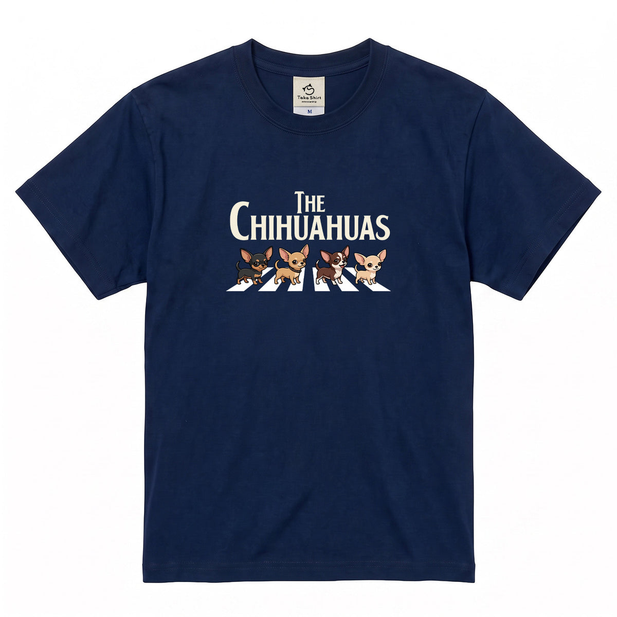 THE CHIHUAHUAS | チワワ 横断歩道 ゆるかわパロディTシャツ【犬好き・愛犬家・ギフトに最適】