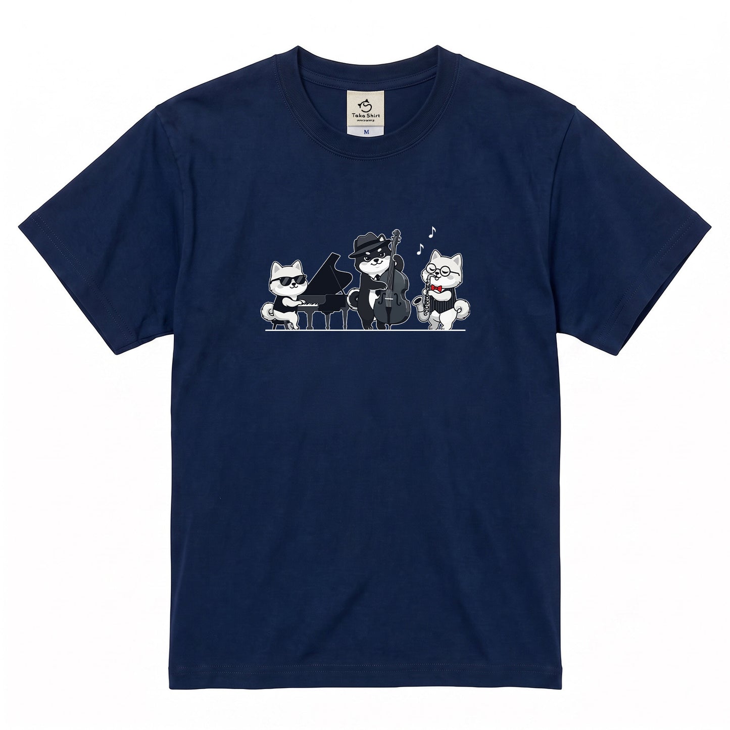 犬ジャズバンド ポメラニアンTシャツ | 音楽好き・犬好きに人気