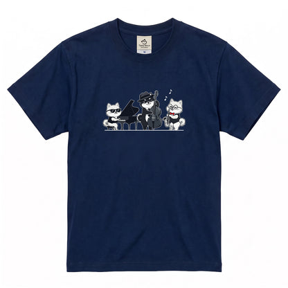 犬ジャズバンド ポメラニアンTシャツ | 音楽好き・犬好きに人気