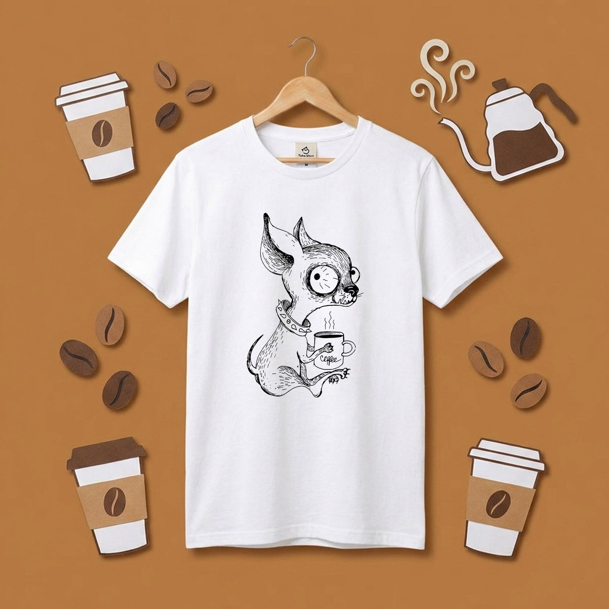 チワワ コーヒー Tシャツ かわいい 犬 Tシャツ 犬好き おしゃれ 面白い ギフト 人気
