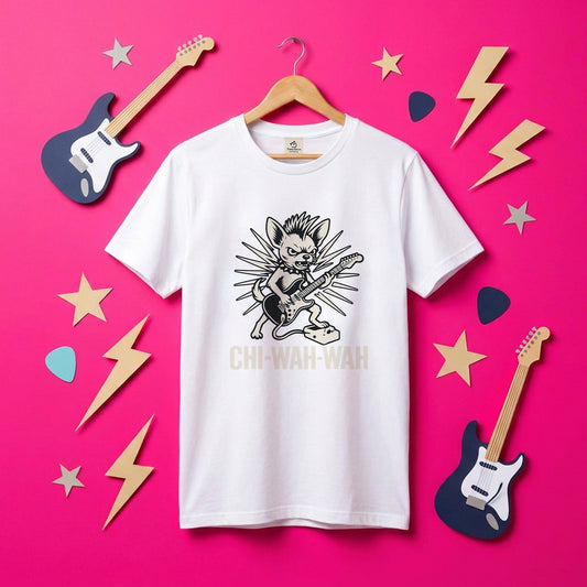 Chi-Wah-Wah チワワ ロック ギター Tシャツ｜犬好き・ロック好き・エレキギター・面白い・かっこいいに人気