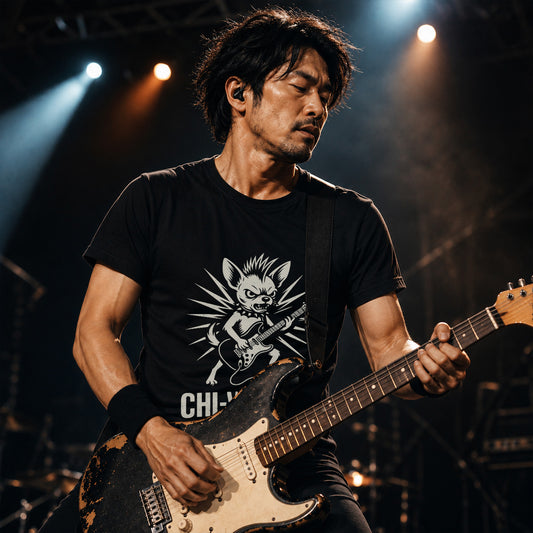 Chi-Wah-Wah チワワ ロック ギター Tシャツ｜犬好き・ロック好き・エレキギター・面白い・かっこいいに人気