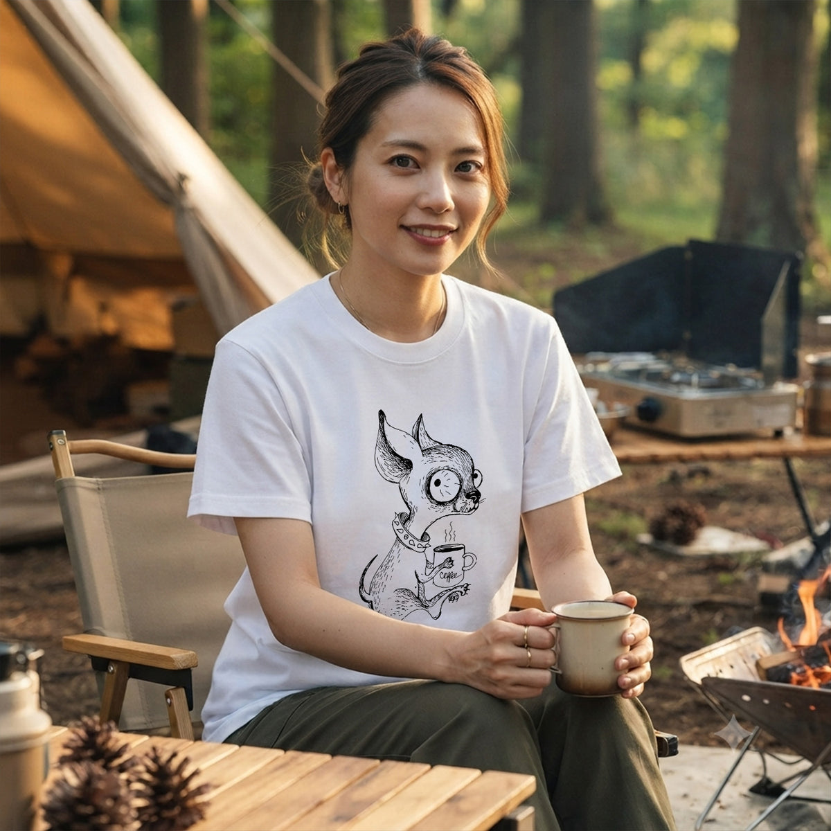 チワワ コーヒー Tシャツ かわいい 犬 Tシャツ 犬好き おしゃれ 面白い ギフト 人気
