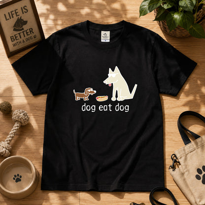 面白い 犬 Tシャツ dog eat dog ダックスフンド かわいい シュール イラスト 犬好き ギフト 人気