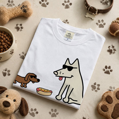 面白い 犬 Tシャツ dog eat dog ダックスフンド かわいい シュール イラスト 犬好き ギフト 人気