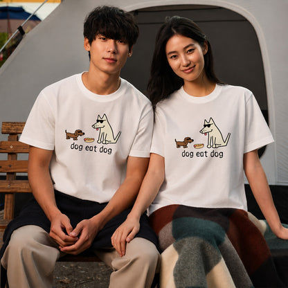 面白い 犬 Tシャツ dog eat dog ダックスフンド かわいい シュール イラスト 犬好き ギフト 人気