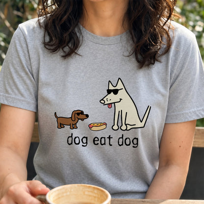 面白い 犬 Tシャツ dog eat dog ダックスフンド かわいい シュール イラスト 犬好き ギフト 人気