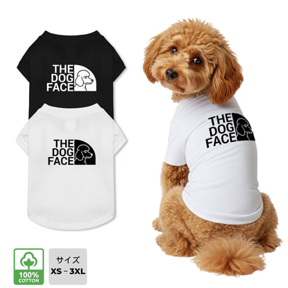 THE DOG FACE Poodle デザイン 犬用Tシャツ ワンちゃんTシャツ 犬服 柴犬Tシャツ｜綿100%・小型～中型犬