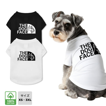 THE DOG FACE ミニチュア・シュナウザーデザイン 犬用Tシャツ ワンちゃんTシャツ 犬服 柴犬Tシャツ｜綿100%・小型～中型犬