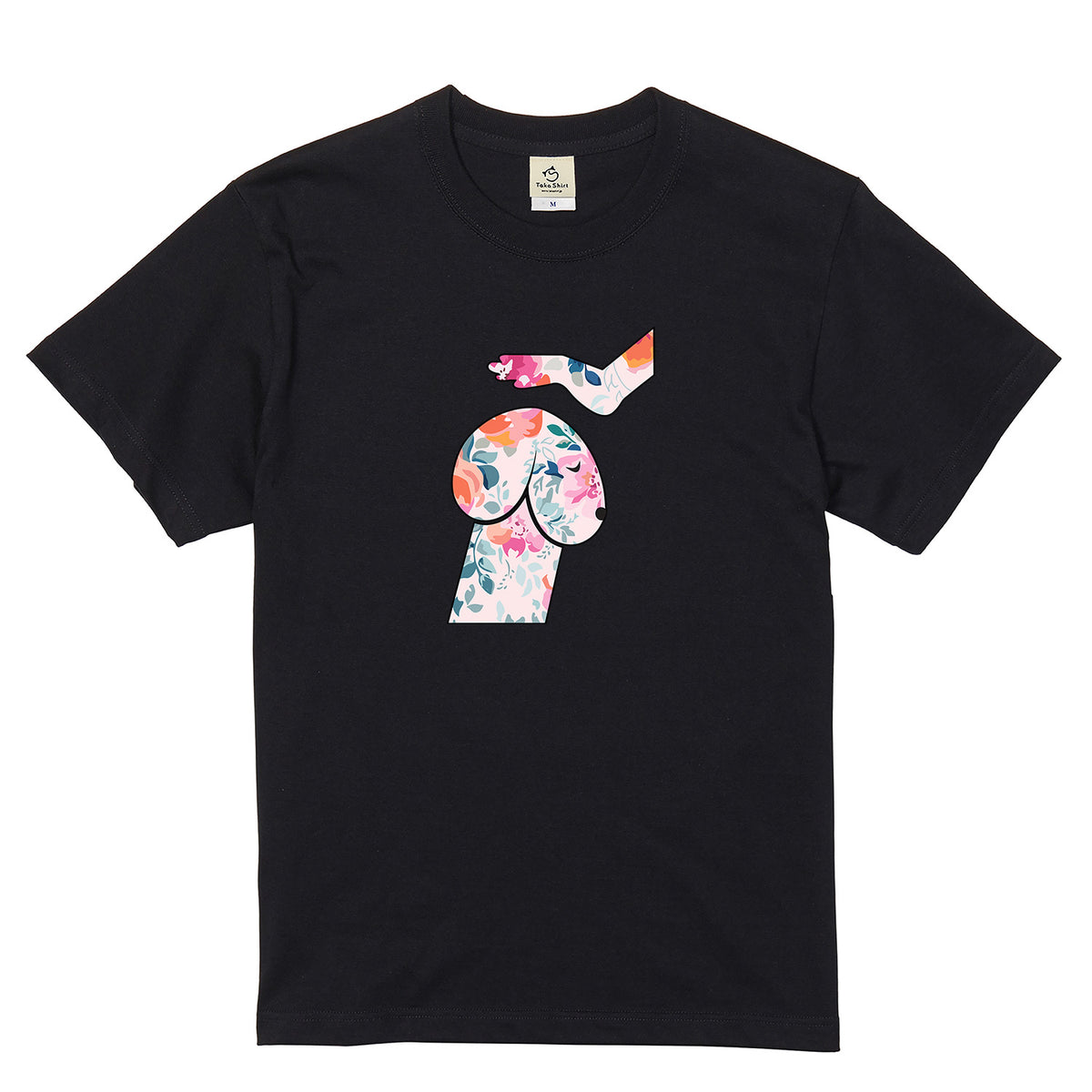 FLOWER DOG ART | おしゃれ 犬 イラスト ボタニカル柄 Tシャツ【愛犬家・アウトドア・イベント・ギフトに最適】