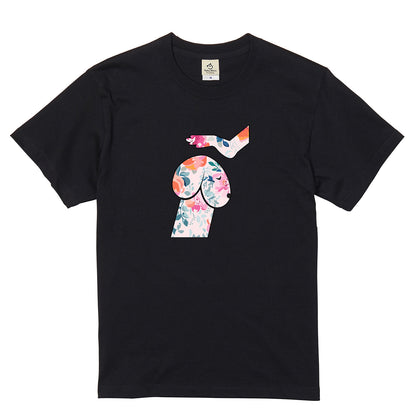 FLOWER DOG ART | おしゃれ 犬 イラスト ボタニカル柄 Tシャツ【愛犬家・アウトドア・イベント・ギフトに最適】