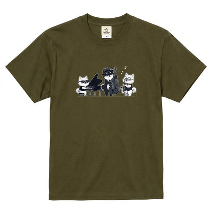 犬ジャズバンド ポメラニアンTシャツ | 音楽好き・犬好きに人気