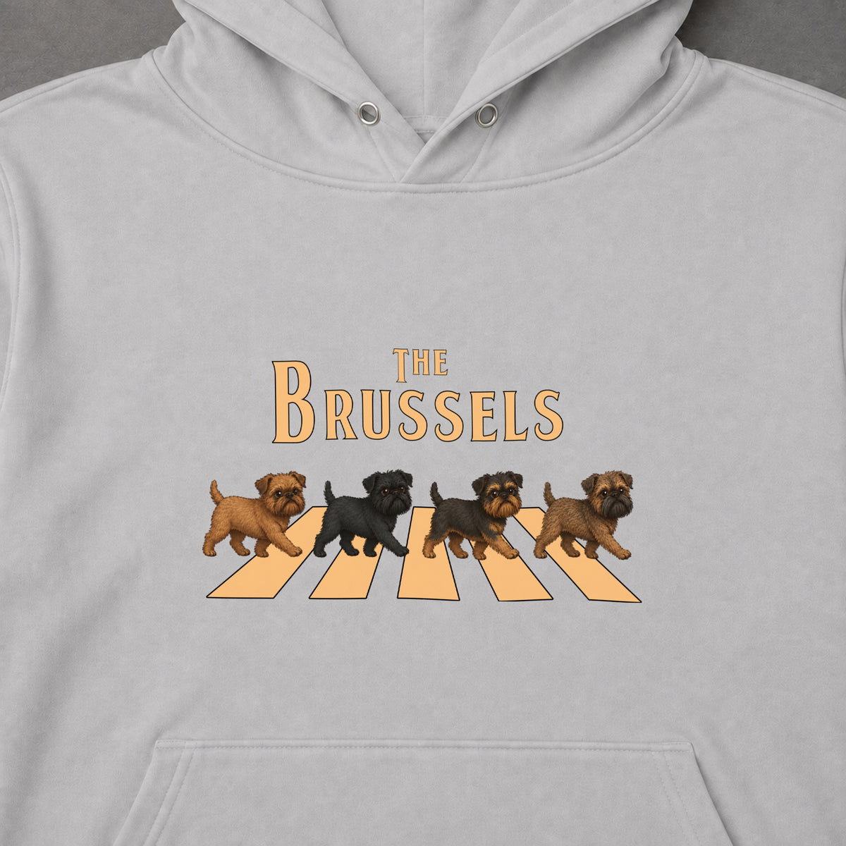THE BRUSSELS | ブリュッセルグリフォン 横断歩道 お散歩 スウェット パーカー【犬好き・ギフトに最適】