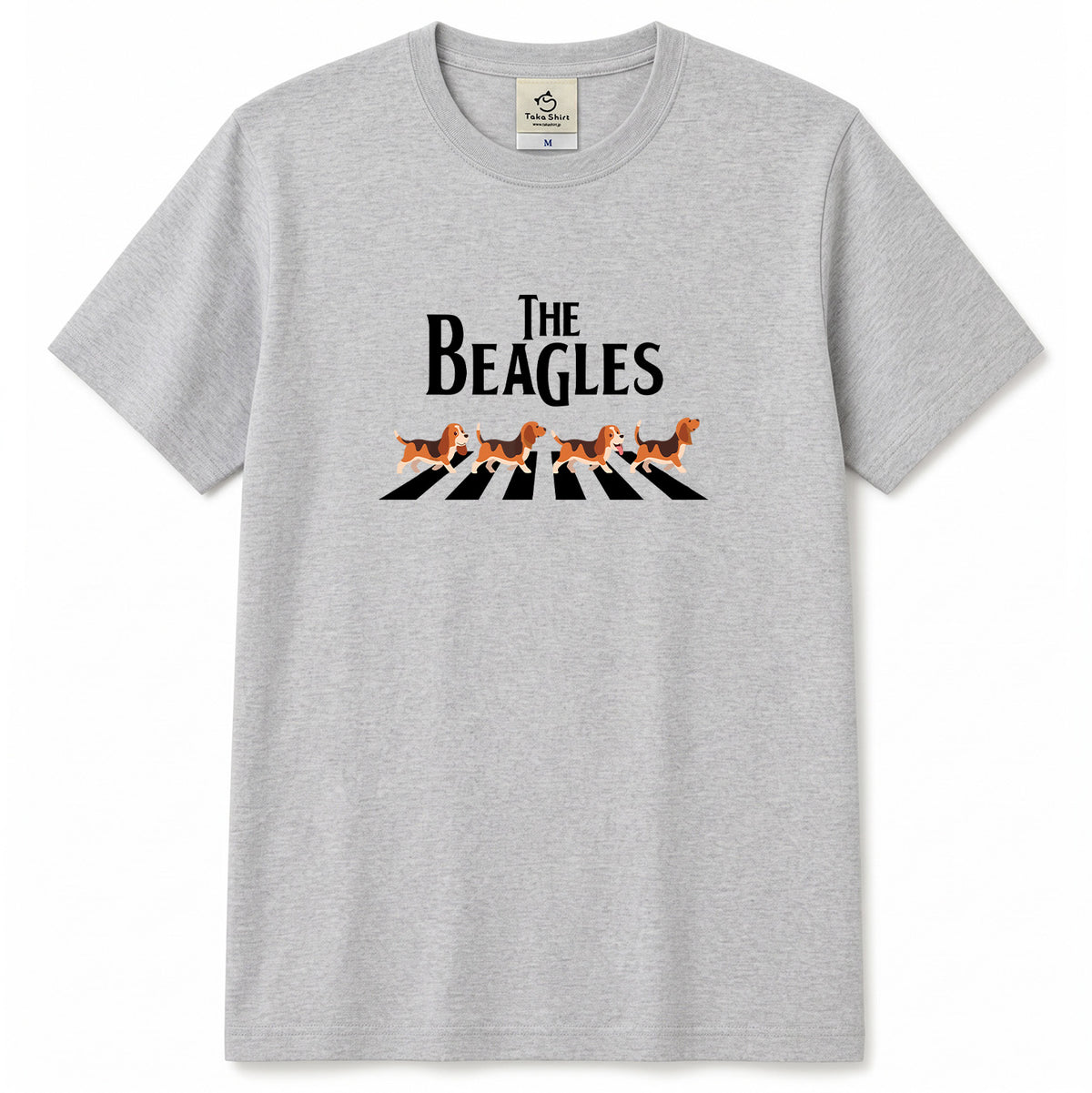BEAGLES ビーグル犬 横断歩道グラフィック Tシャツ | アウトドア・キャンプ・愛犬とお出かけTシャツ