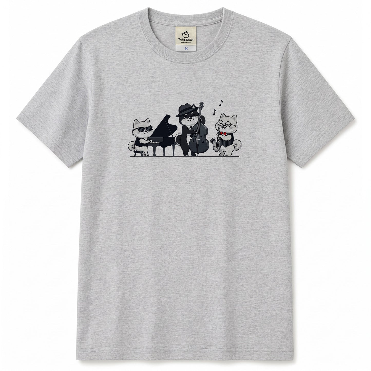 犬ジャズバンド ポメラニアンTシャツ | 音楽好き・犬好きに人気