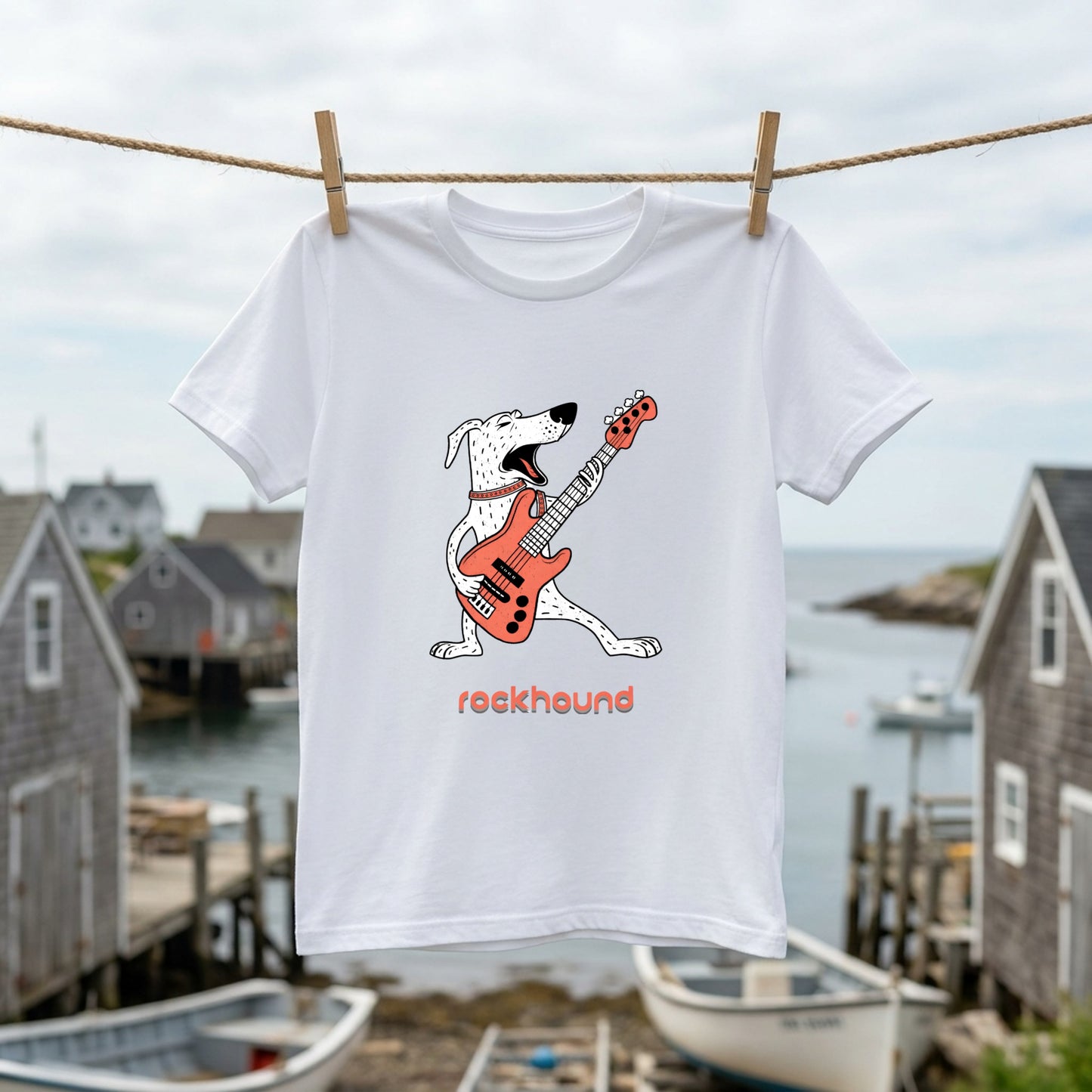 ロック ハウンド 犬 Tシャツ ギター 犬好き ロック 音楽 かわいい おしゃれ 面白い ギフト 人気