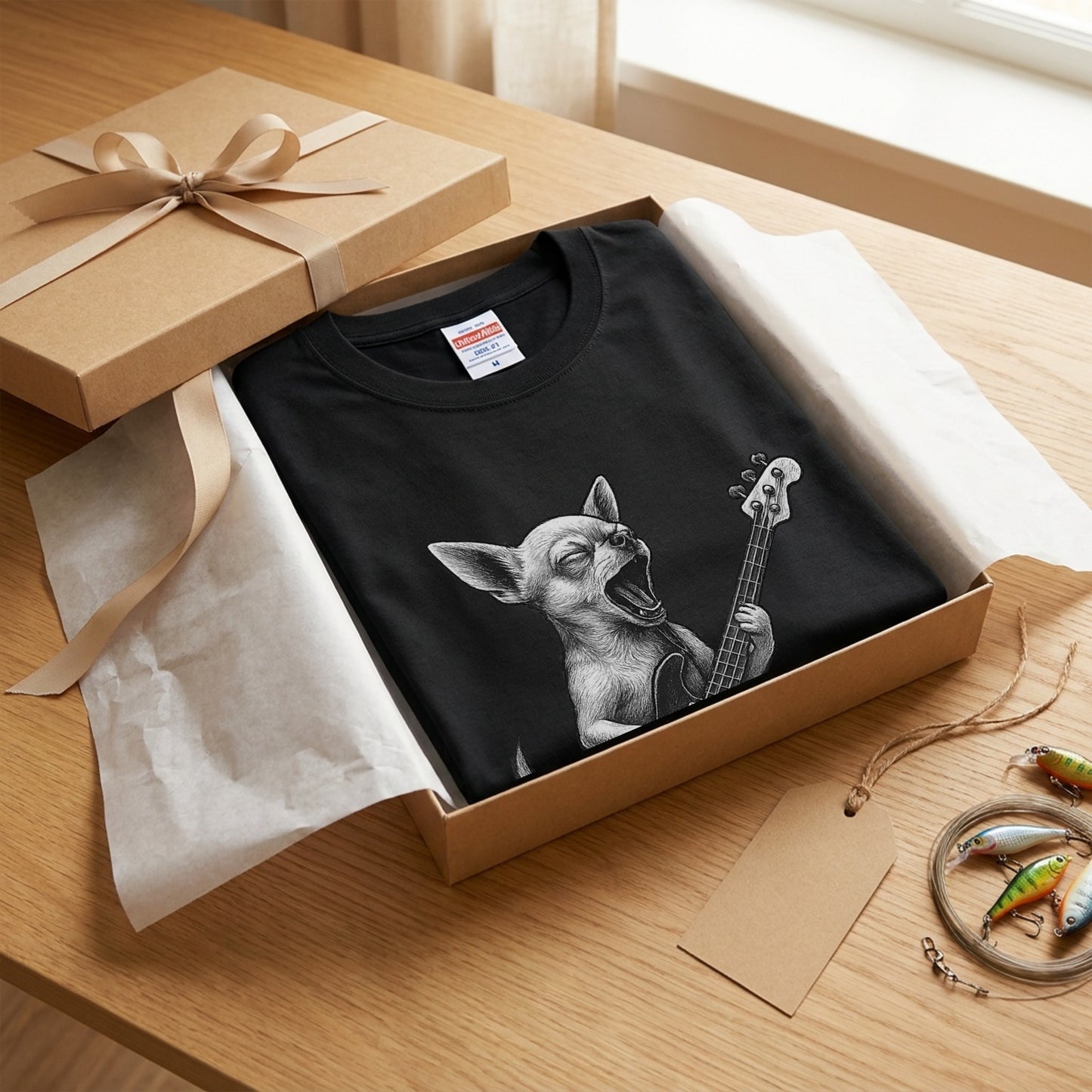 チワワ ベース ギター Tシャツ｜犬好き・ベーシスト・バンド・可愛い・面白い・音楽好きに人気