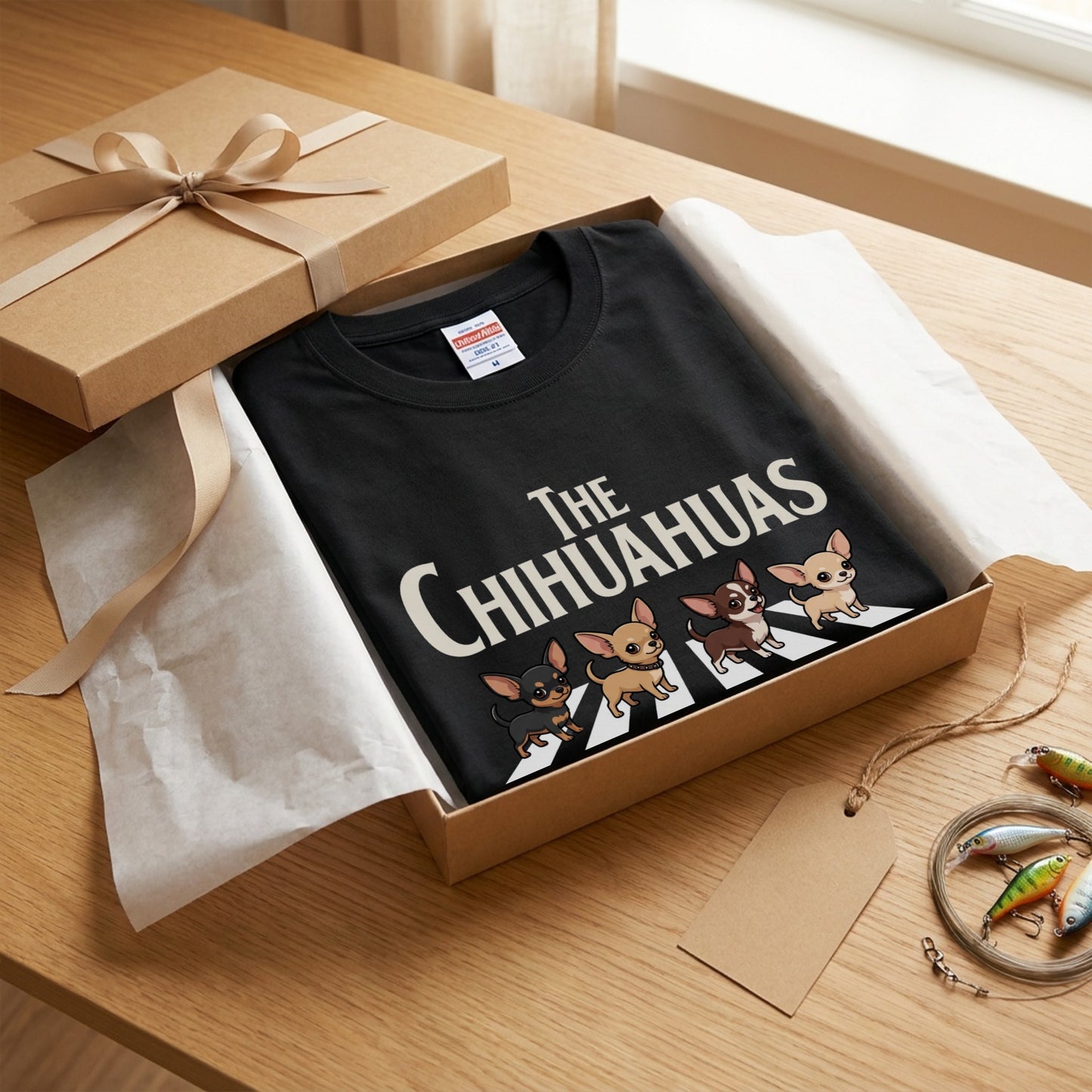 THE CHIHUAHUAS | チワワ 横断歩道 ゆるかわパロディTシャツ【犬好き・愛犬家・ギフトに最適】