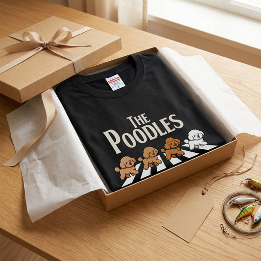 THE POODLES | プードル 横断歩道 ゆるかわパロディTシャツ【犬好き・犬服お揃い・ギフトに最適】