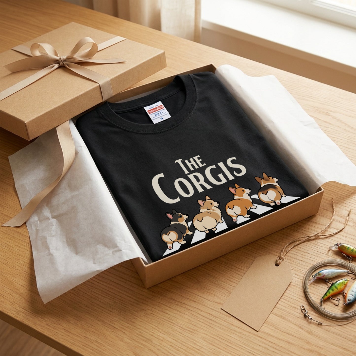 THE CORGIS | コーギー 横断歩道 ゆるかわパロディTシャツ【犬好き・愛犬家・ギフトに最適】