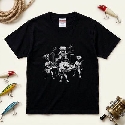 ロック犬 バンド 音楽 Tシャツ ｜ 犬好き・愛犬・ロック・イラスト・かっこいいに人気