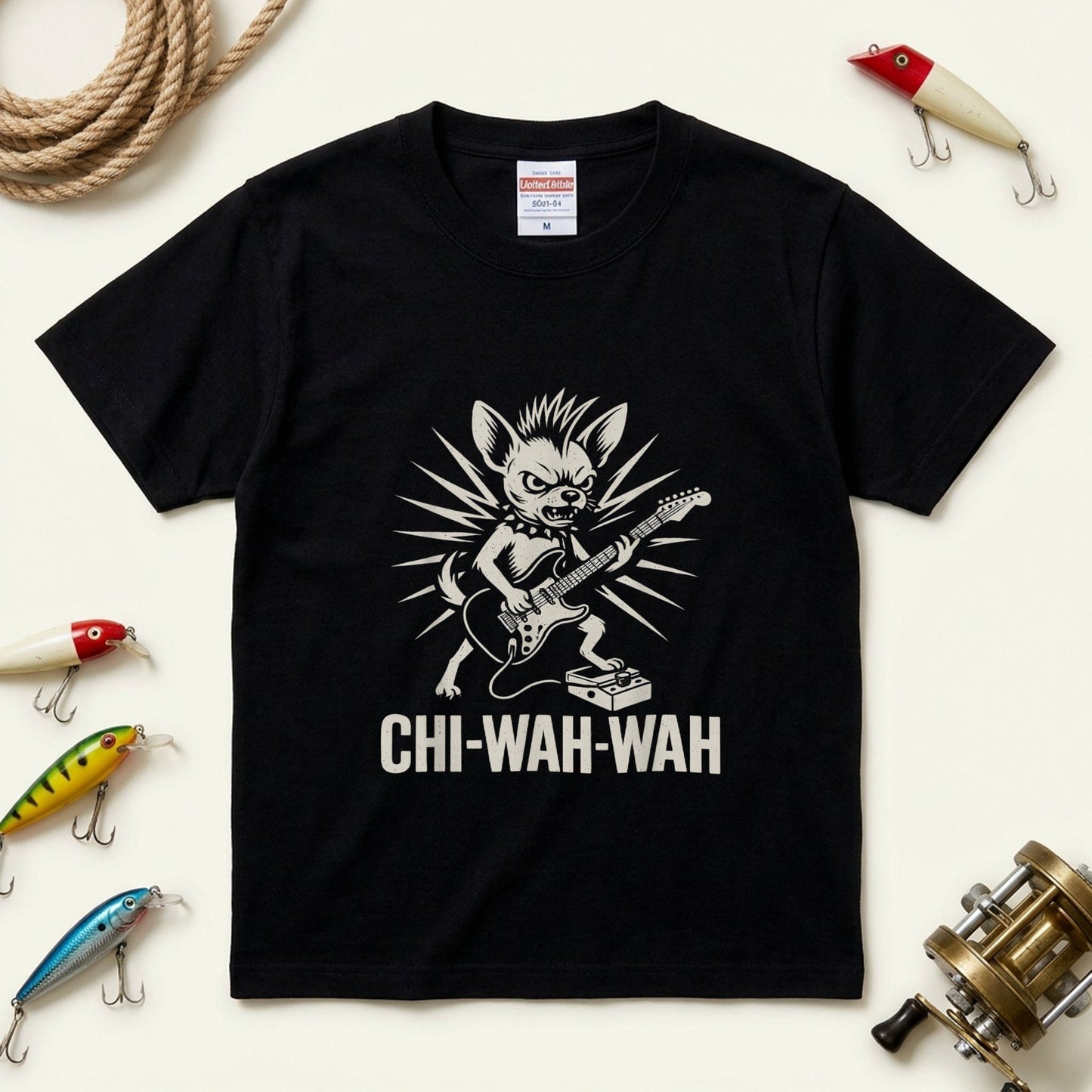 Chi-Wah-Wah チワワ ロック ギター Tシャツ｜犬好き・ロック好き・エレキギター・面白い・かっこいいに人気