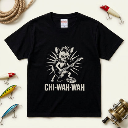 Chi-Wah-Wah チワワ ロック ギター Tシャツ｜犬好き・ロック好き・エレキギター・面白い・かっこいいに人気