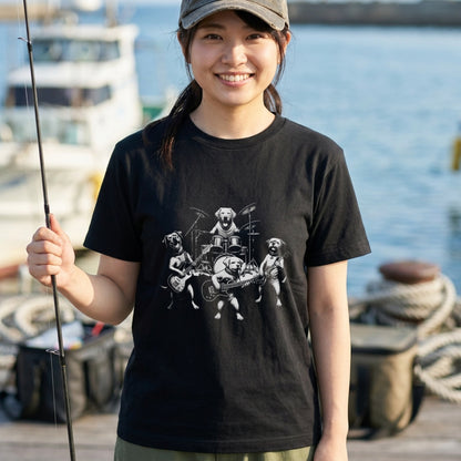 ロック犬 バンド 音楽 Tシャツ ｜ 犬好き・愛犬・ロック・イラスト・かっこいいに人気