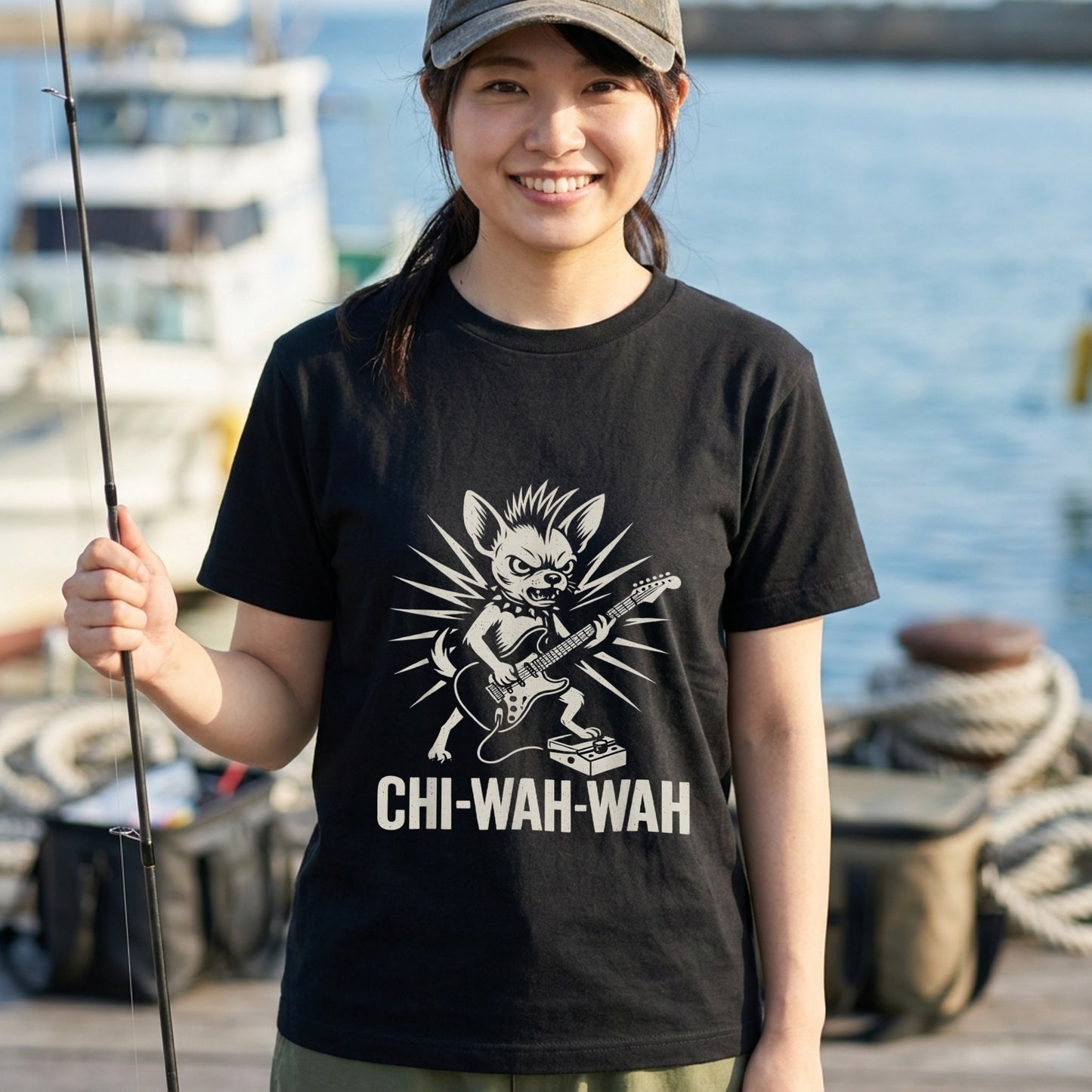 Chi-Wah-Wah チワワ ロック ギター Tシャツ｜犬好き・ロック好き・エレキギター・面白い・かっこいいに人気