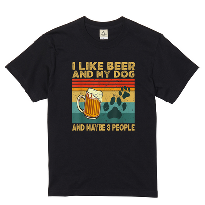 I LIKE BEER AND MY DOG 犬tシャツ