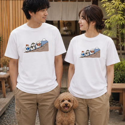 Maltese hiking club マルチーズ 犬好き 登山 富士山Tシャツ｜フロントプリント