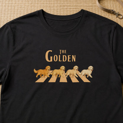 THE GOLDEN | ゴールデンレトリバー 横断歩道 お散歩 面白Tシャツ【犬好き・ギフトに最適】