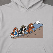Cavalier hiking club キャバリア 犬好き 登山 富士山パーカー｜フロントプリント