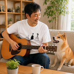 犬ギター 犬Tシャツ｜音楽好きに人気