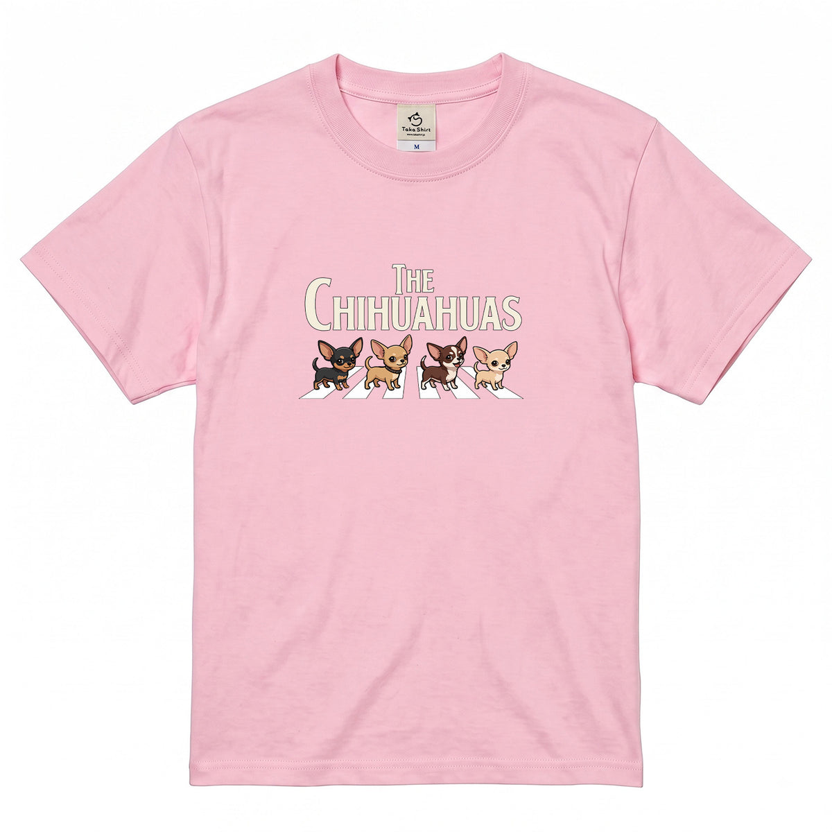 THE CHIHUAHUAS | チワワ 横断歩道 ゆるかわパロディTシャツ【犬好き・愛犬家・ギフトに最適】