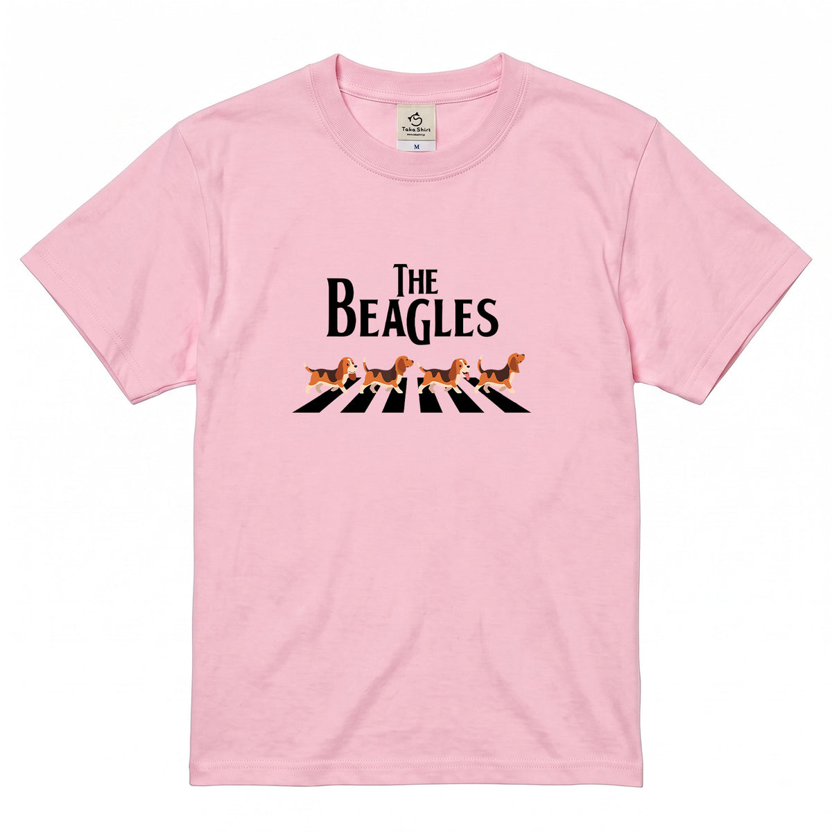BEAGLES ビーグル犬 横断歩道グラフィック Tシャツ | アウトドア・キャンプ・愛犬とお出かけTシャツ