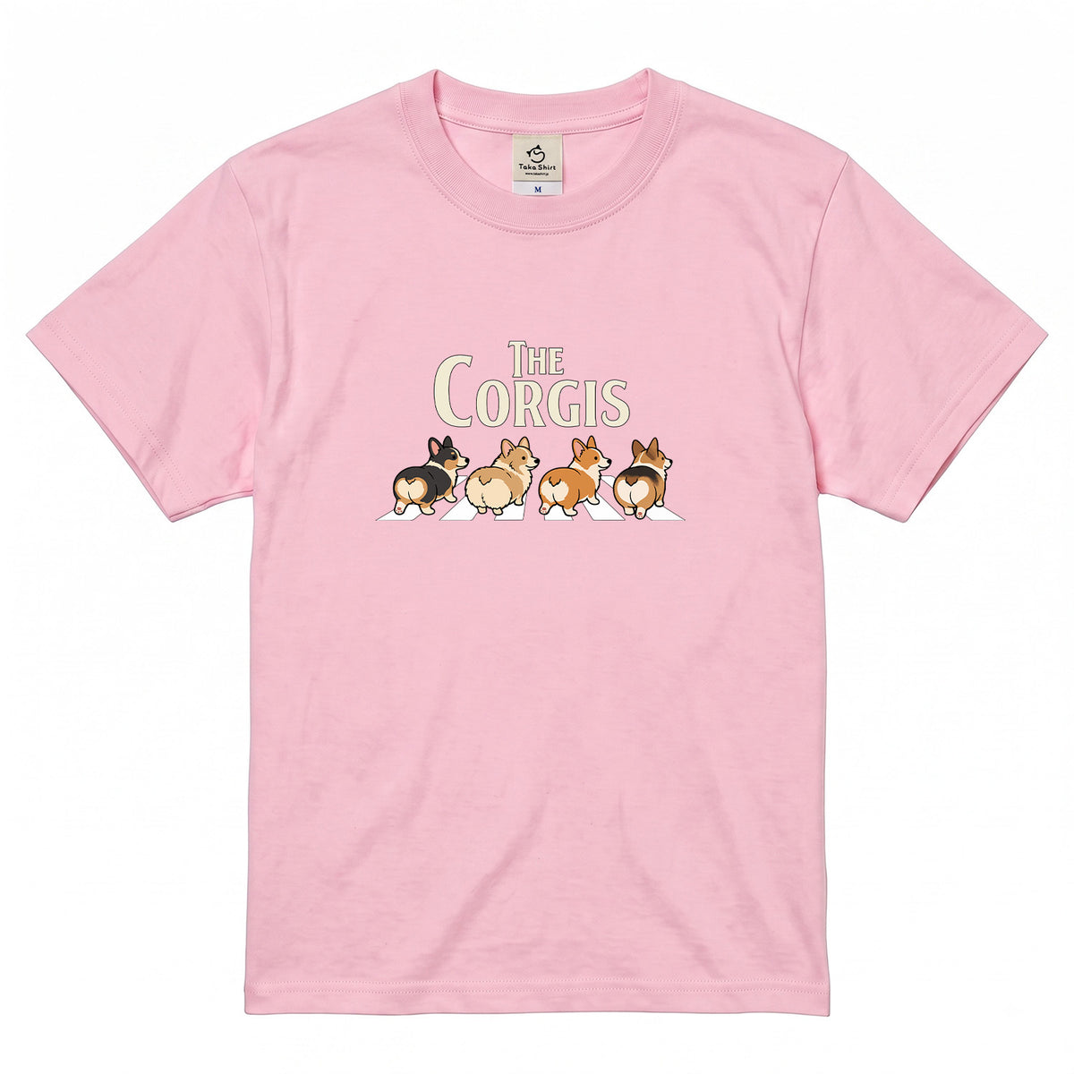 THE CORGIS | コーギー 横断歩道 ゆるかわパロディTシャツ【犬好き・愛犬家・ギフトに最適】