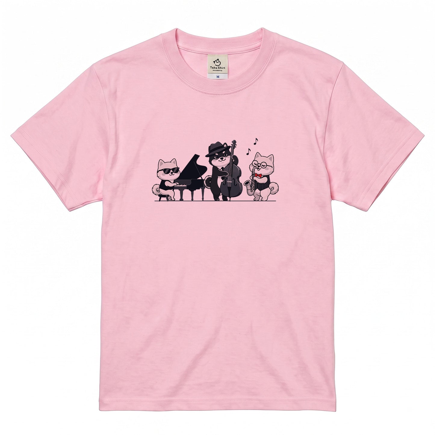 犬ジャズバンド ポメラニアンTシャツ | 音楽好き・犬好きに人気